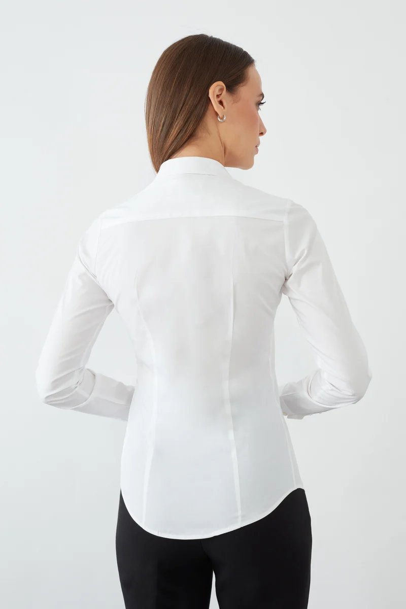 Tuxedo Essentials Poplin Stretch Women Shirt White