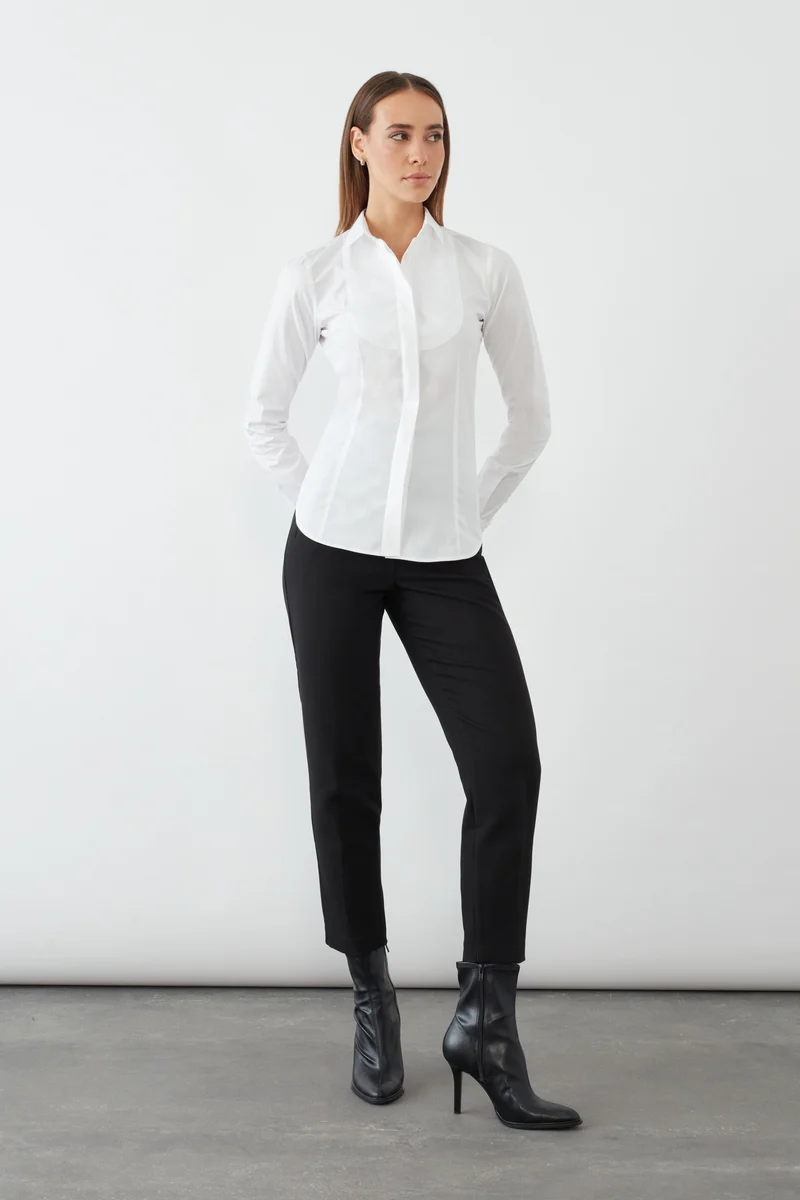 Tuxedo Essentials Poplin Stretch Women Shirt White