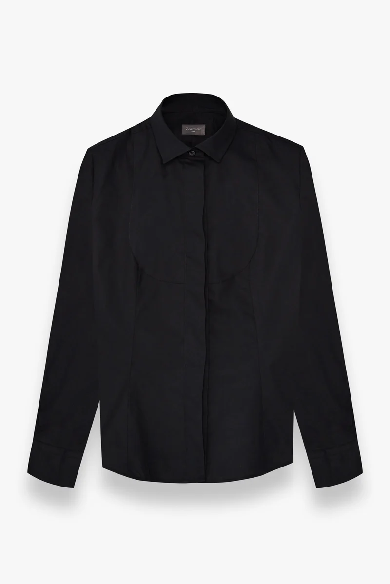 Tuxedo Essentials Poplin Stretch Women Shirt Black