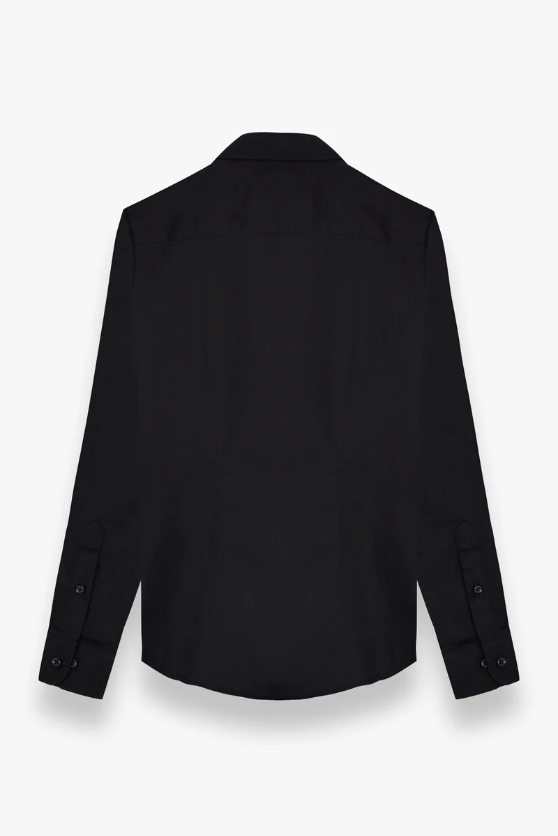 Tuxedo Essentials Poplin Stretch Women Shirt Black