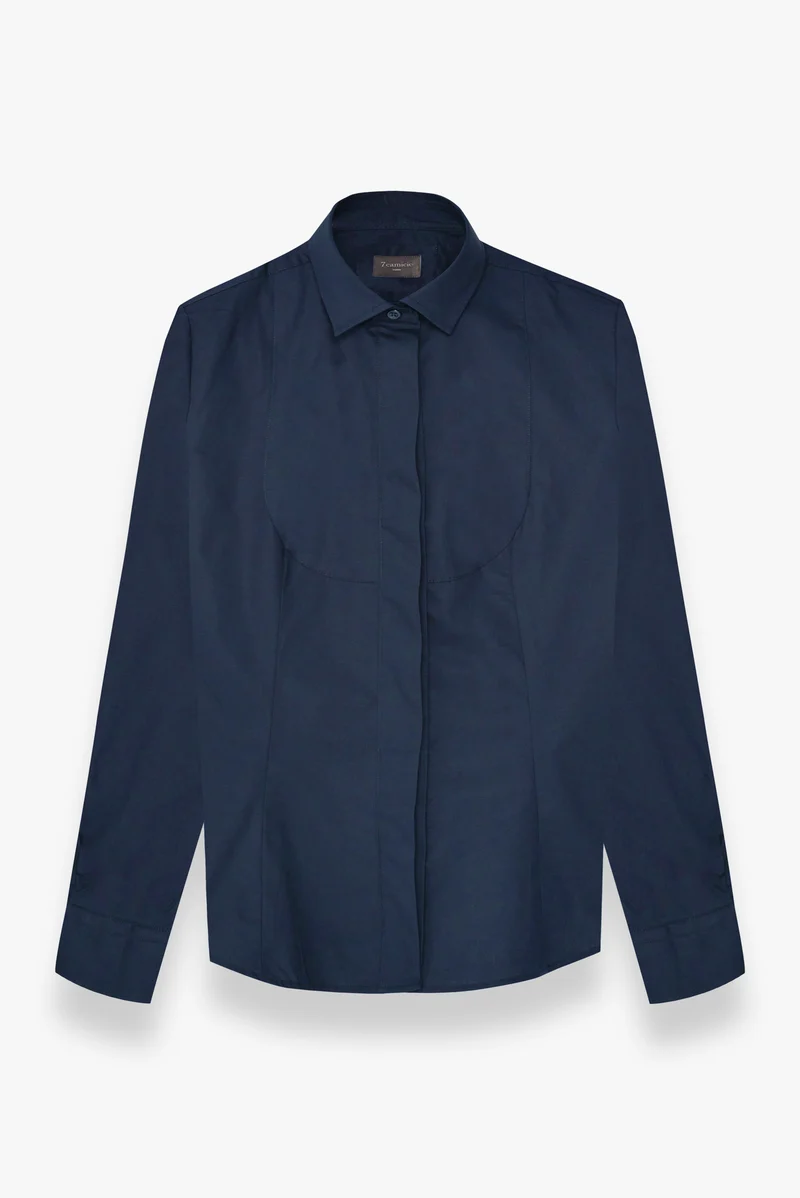 Tuxedo Essentials Poplin Stretch Women Shirt Blue
