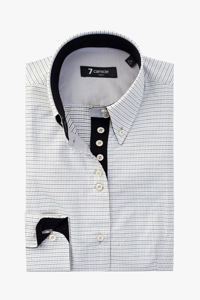 Silvia Iconic Jaquard Women’s Shirt White Black