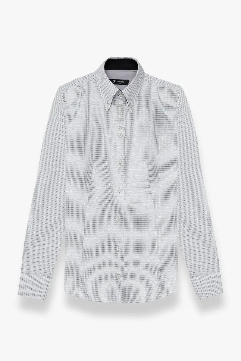 Silvia Iconic Jaquard Women’s Shirt White Black