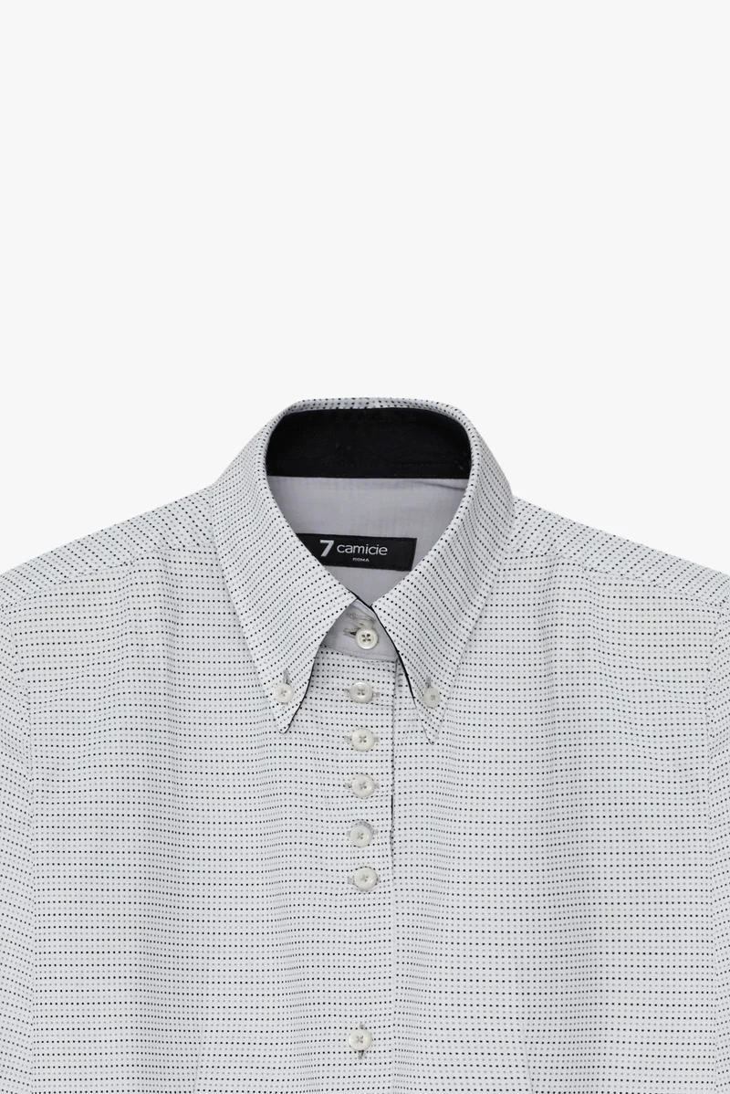 Silvia Iconic Jaquard Women’s Shirt White Black