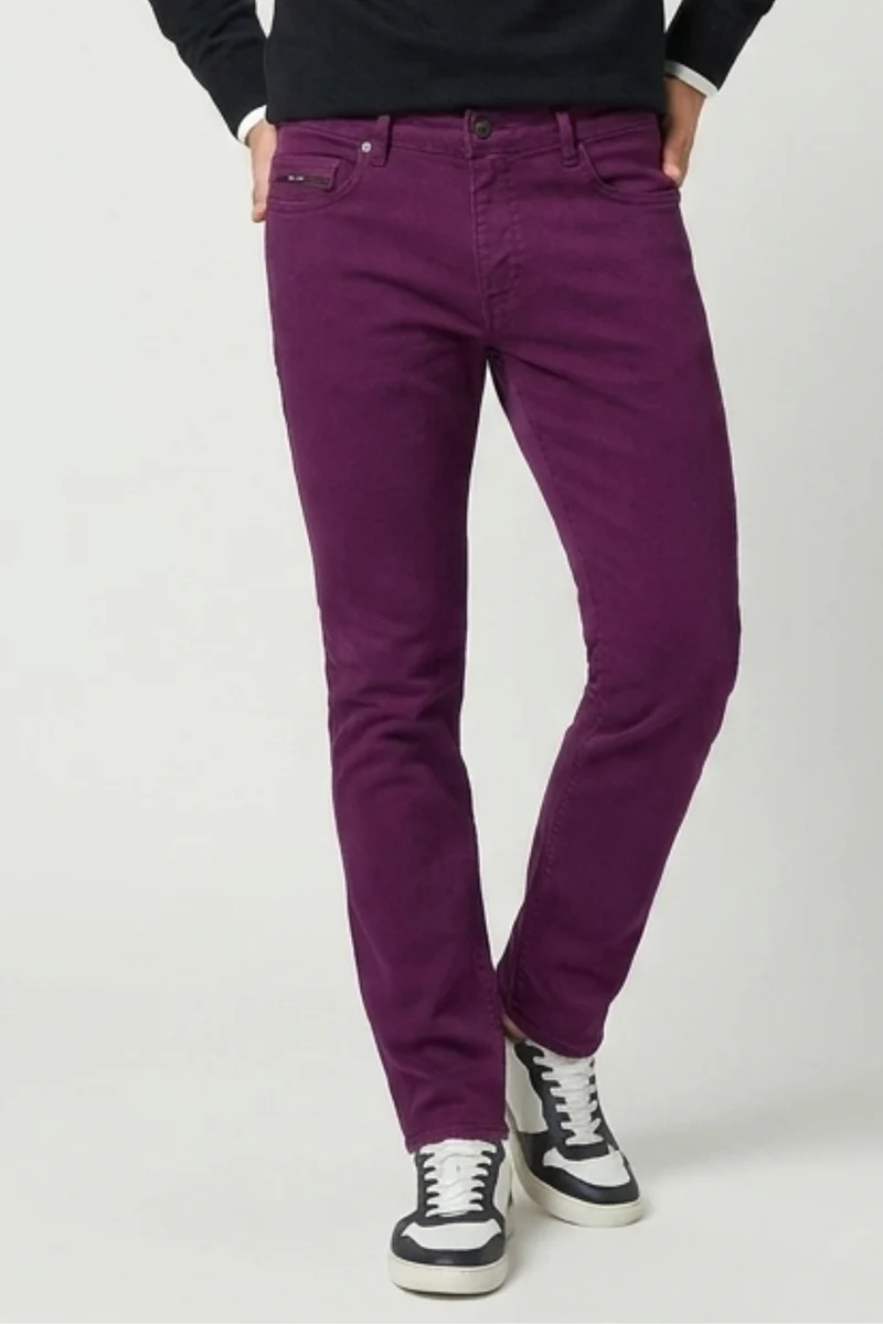 Cotton Stretch Man Pant Purple