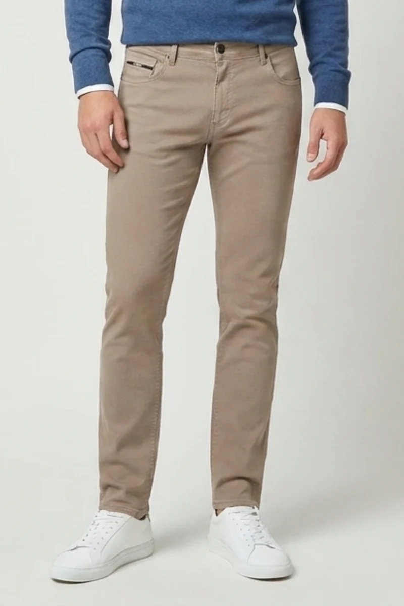 Cotton Stretch Man Pant Beige