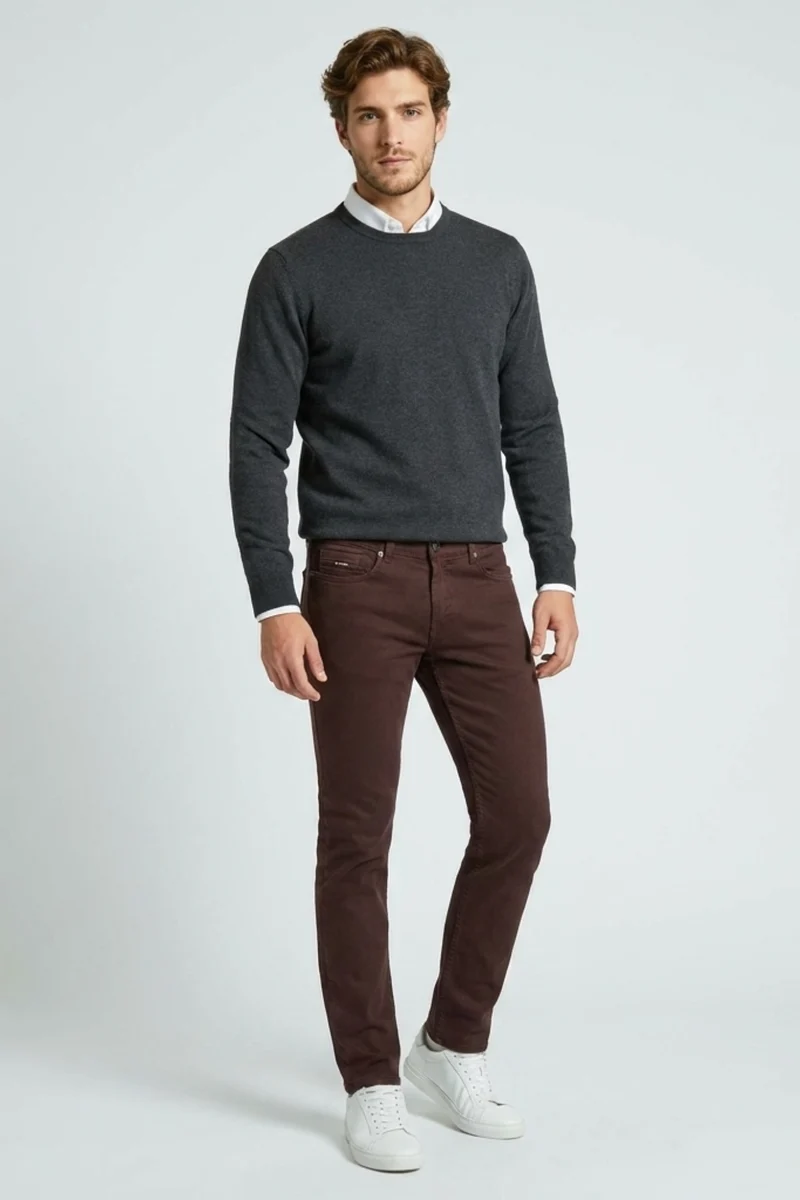 Cotton Stretch Man Pant Red
