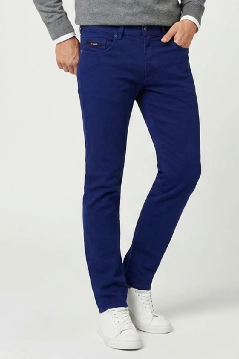 Cotton Stretch Man Pant Blue