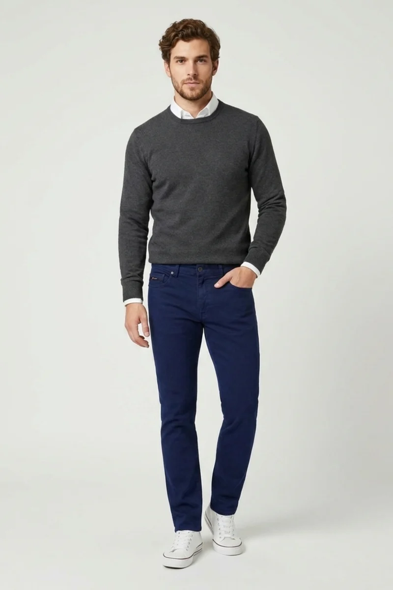 Cotton Stretch Man Pant Navy Blue