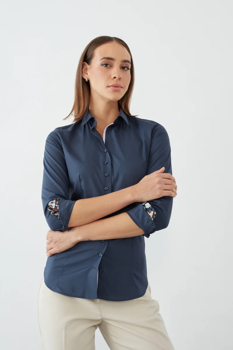 Beatrice Sport Poplin Stretch Women’s Shirt Blue