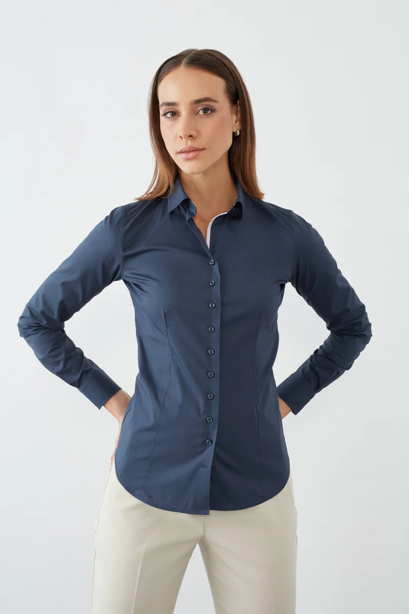 Beatrice Sport Poplin Stretch Women’s Shirt Blue