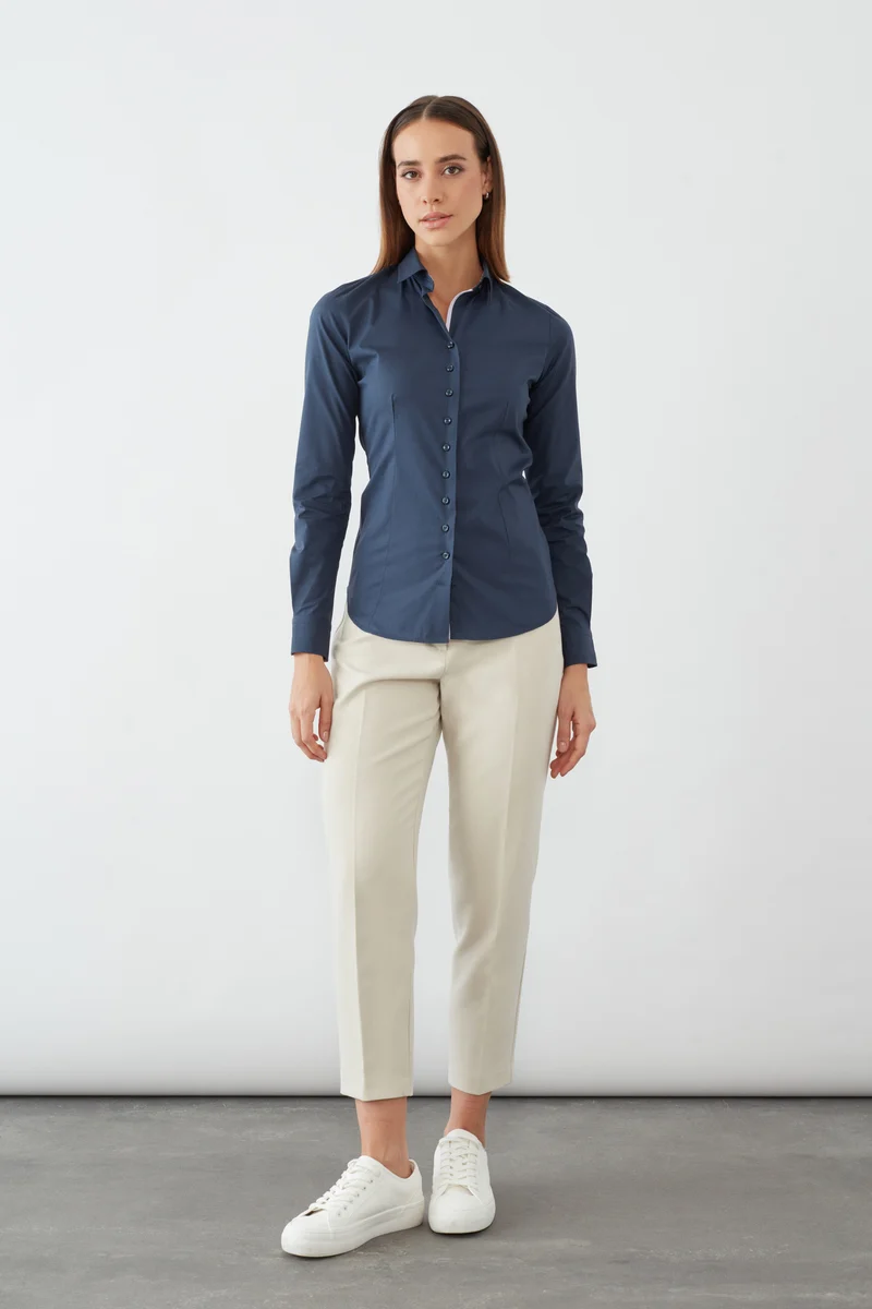 Beatrice Sport Poplin Stretch Women’s Shirt Blue