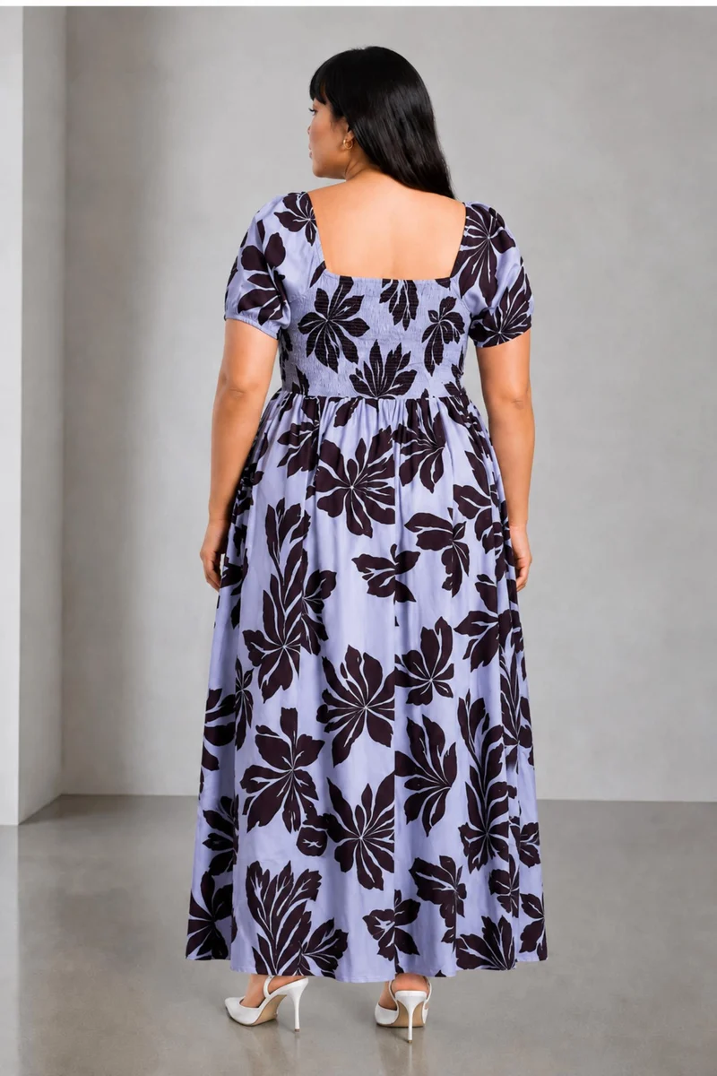 Aloraia|Viscose Maxi Dress With Front Tie Up