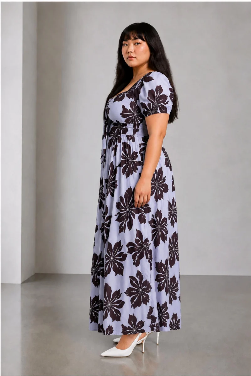 Aloraia|Viscose Maxi Dress With Front Tie Up