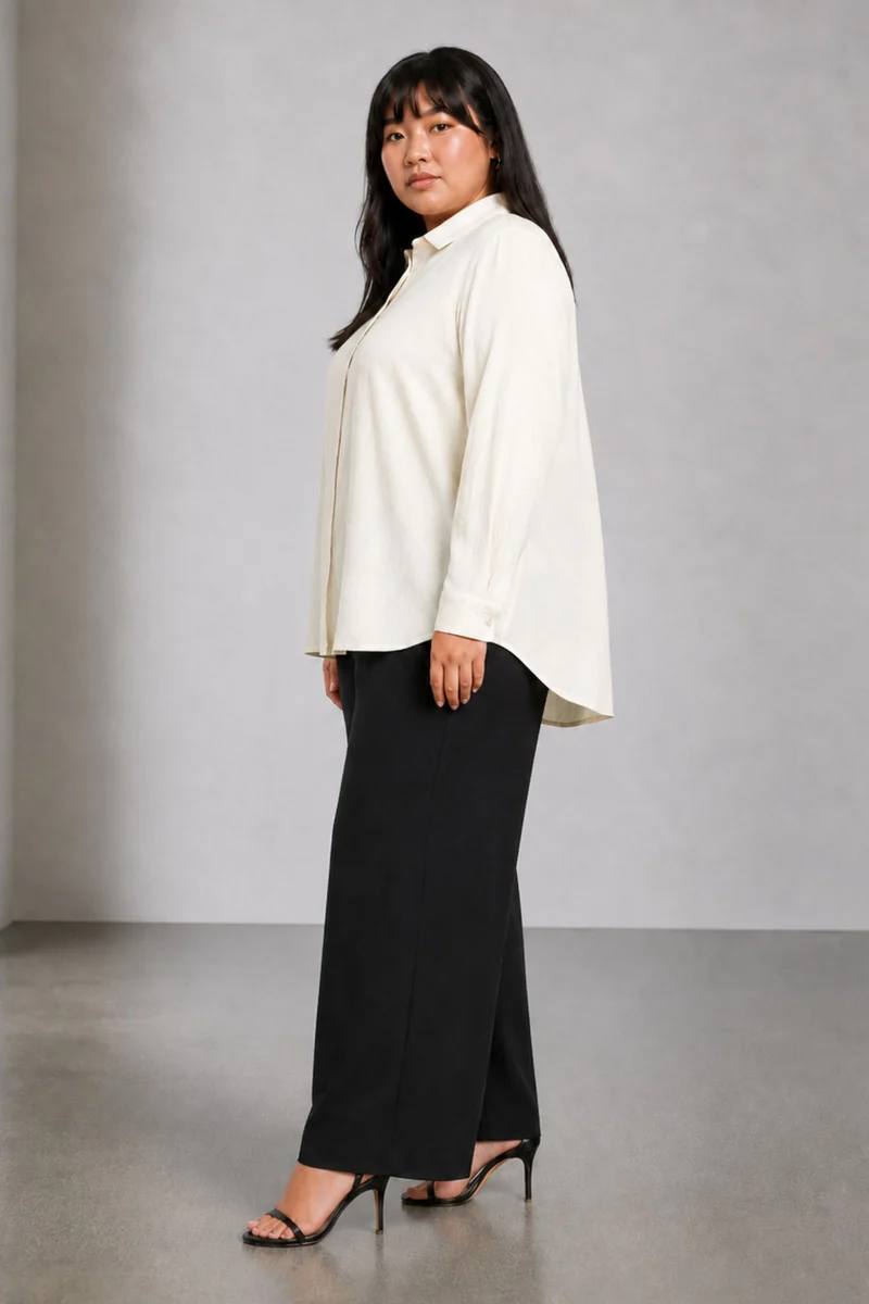 Loloina Top|Cotton Notch Collar Shirt