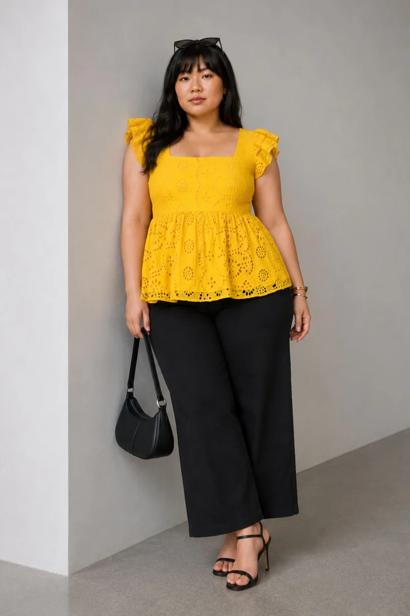 Gione|Cotton Tiered Peplum Top