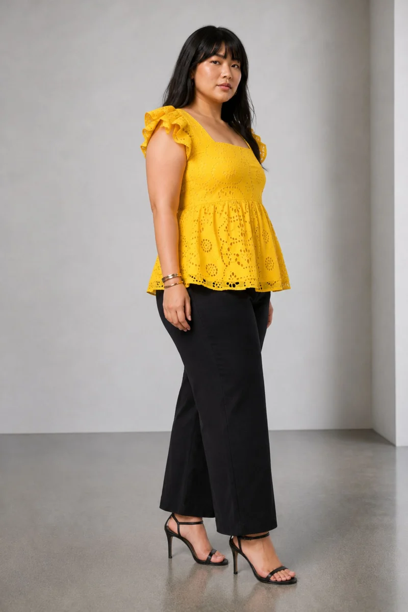 Gione|Cotton Tiered Peplum Top