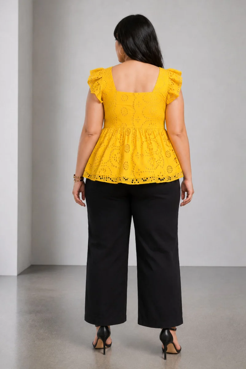 Gione|Cotton Tiered Peplum Top