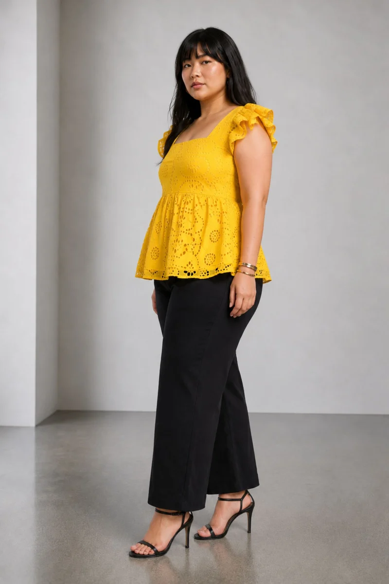 Gione|Cotton Tiered Peplum Top