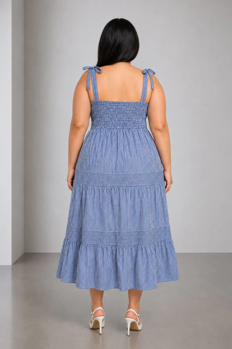 Emmi|Cotton Striped Fit And Flare Dress