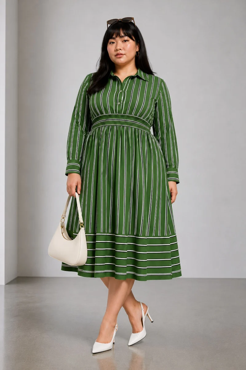 Ponita|Cotton Striped Maxi Dress