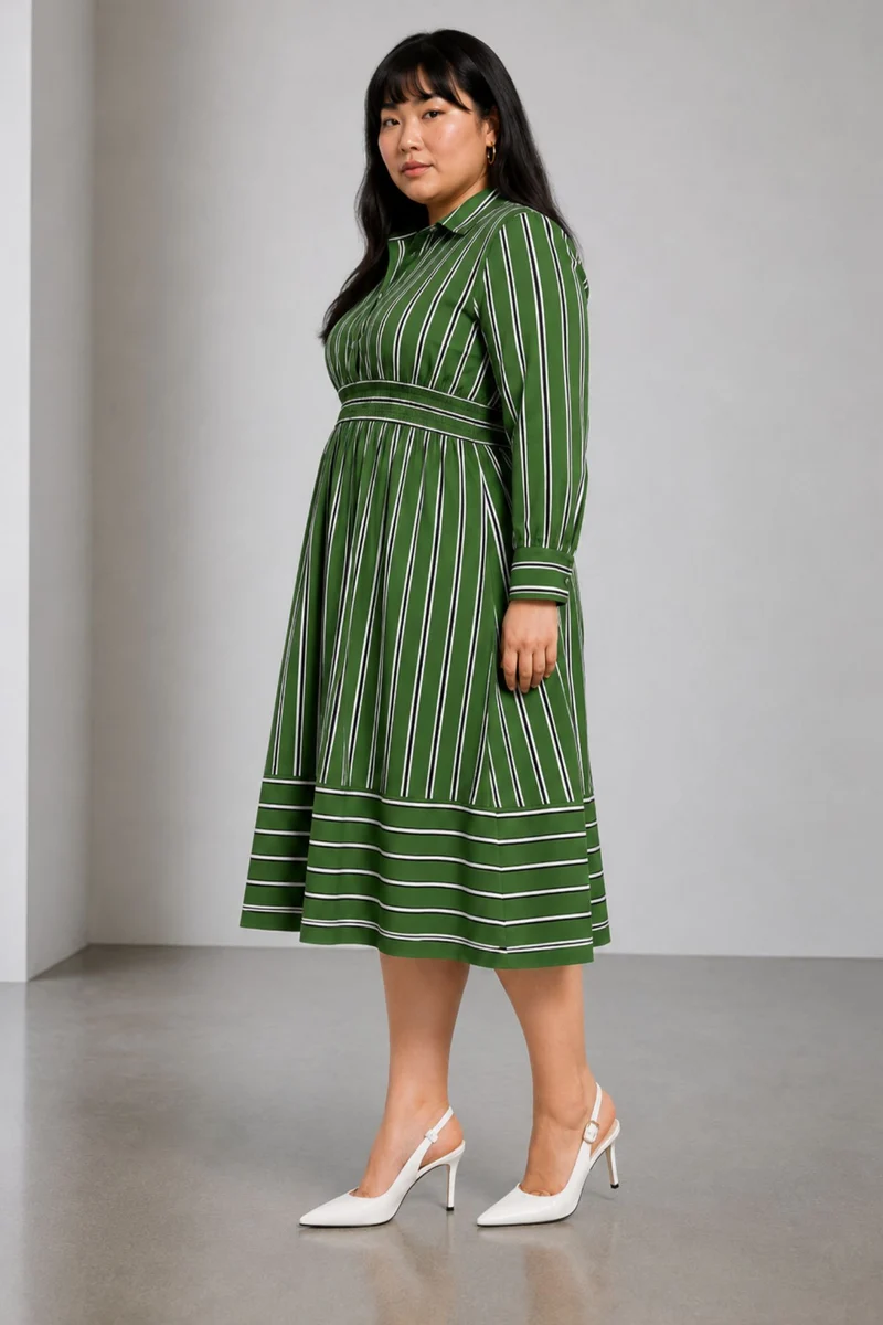 Ponita|Cotton Striped Maxi Dress