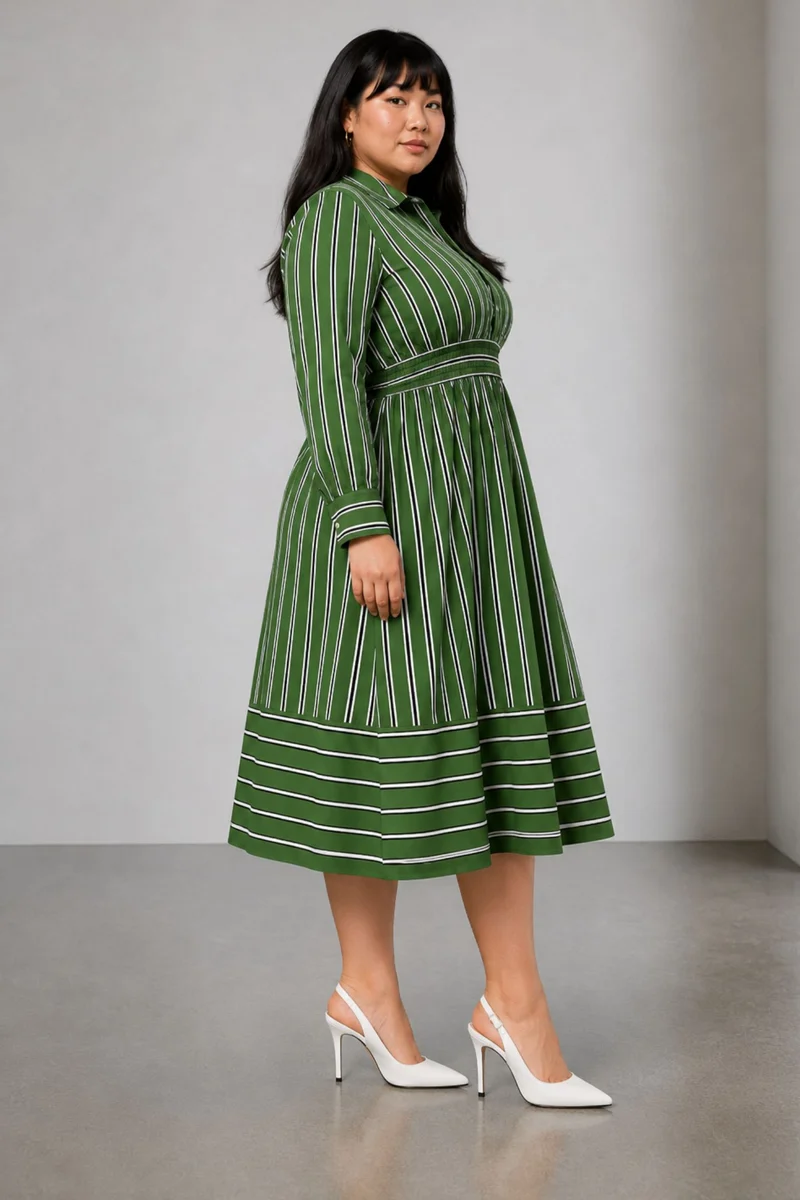 Ponita|Cotton Striped Maxi Dress
