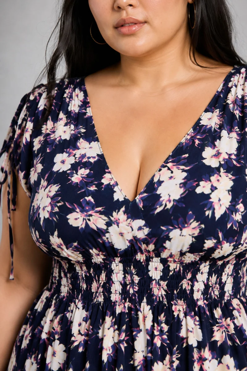 Vedala|Viscose Fit Flare Maxi Tier Dress