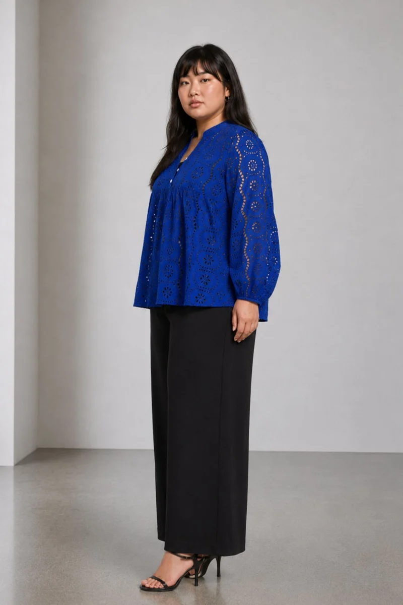 Ponila|Cotton Gather Front Relaxed Fit Top