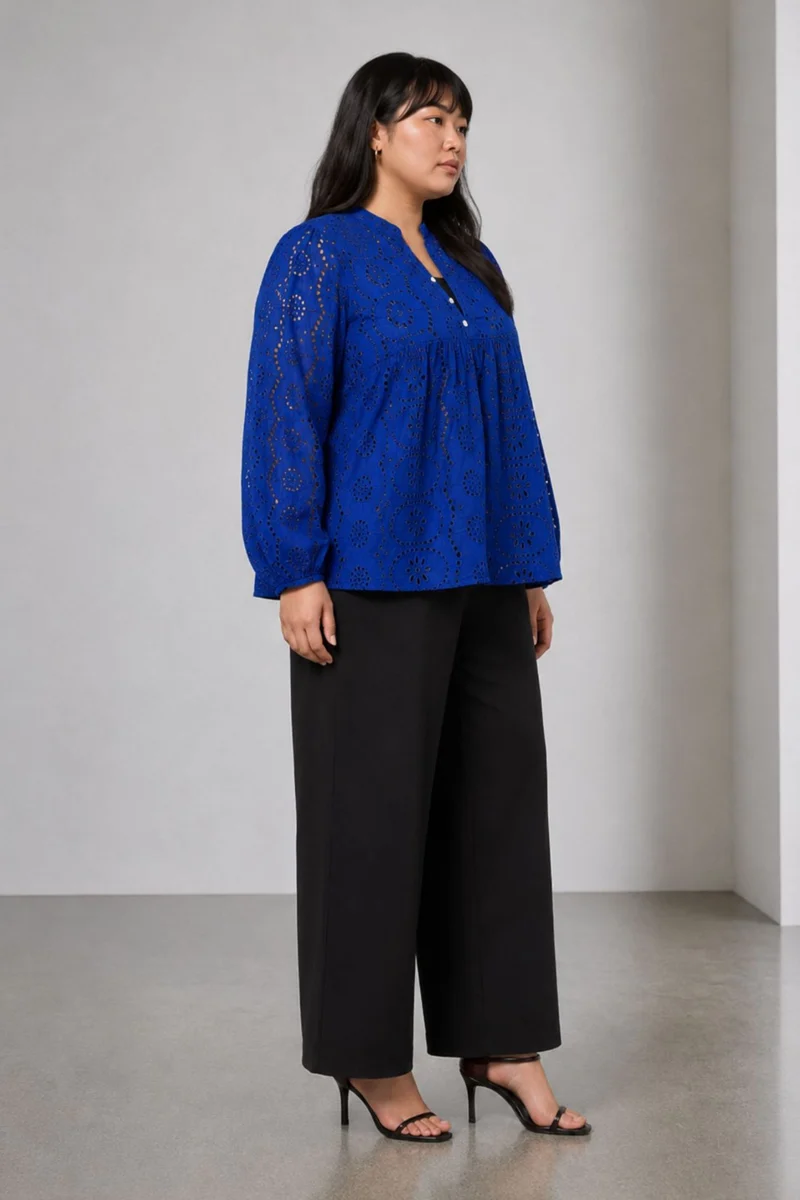 Ponila|Cotton Gather Front Relaxed Fit Top