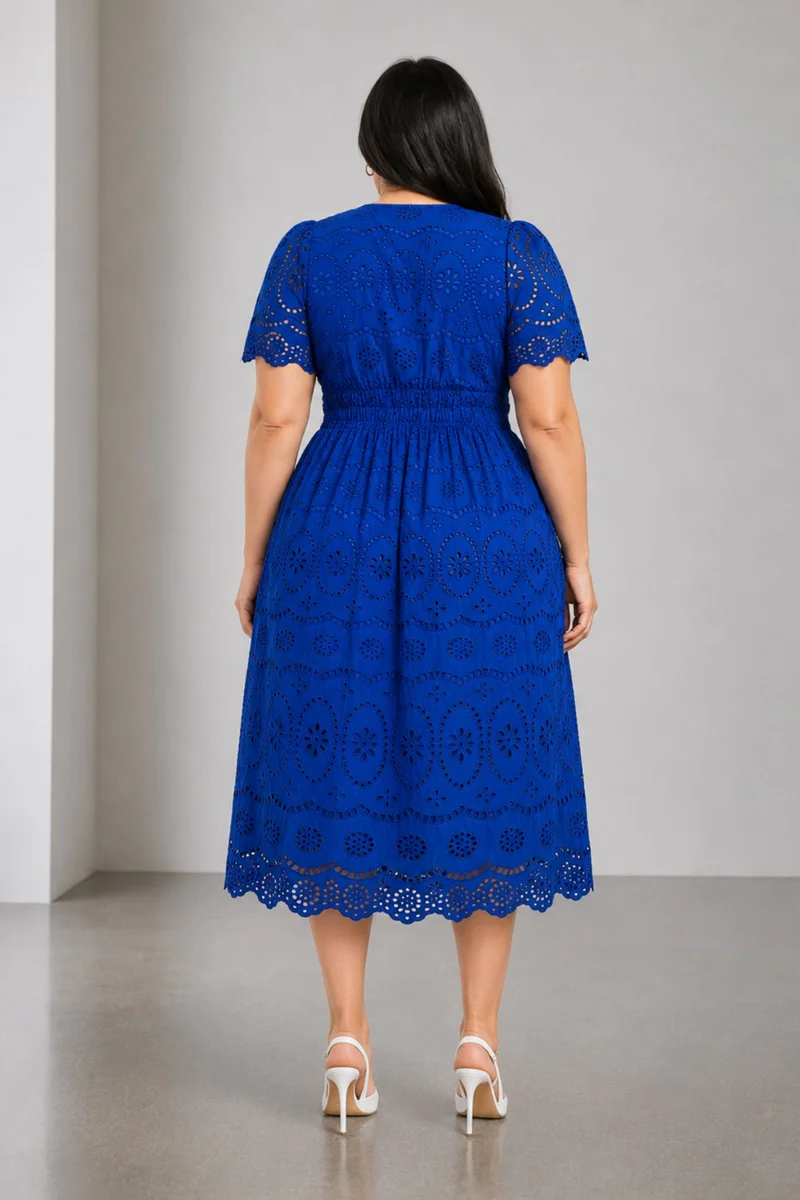 Aurorina|Cotton Schiffli Maxi Dress