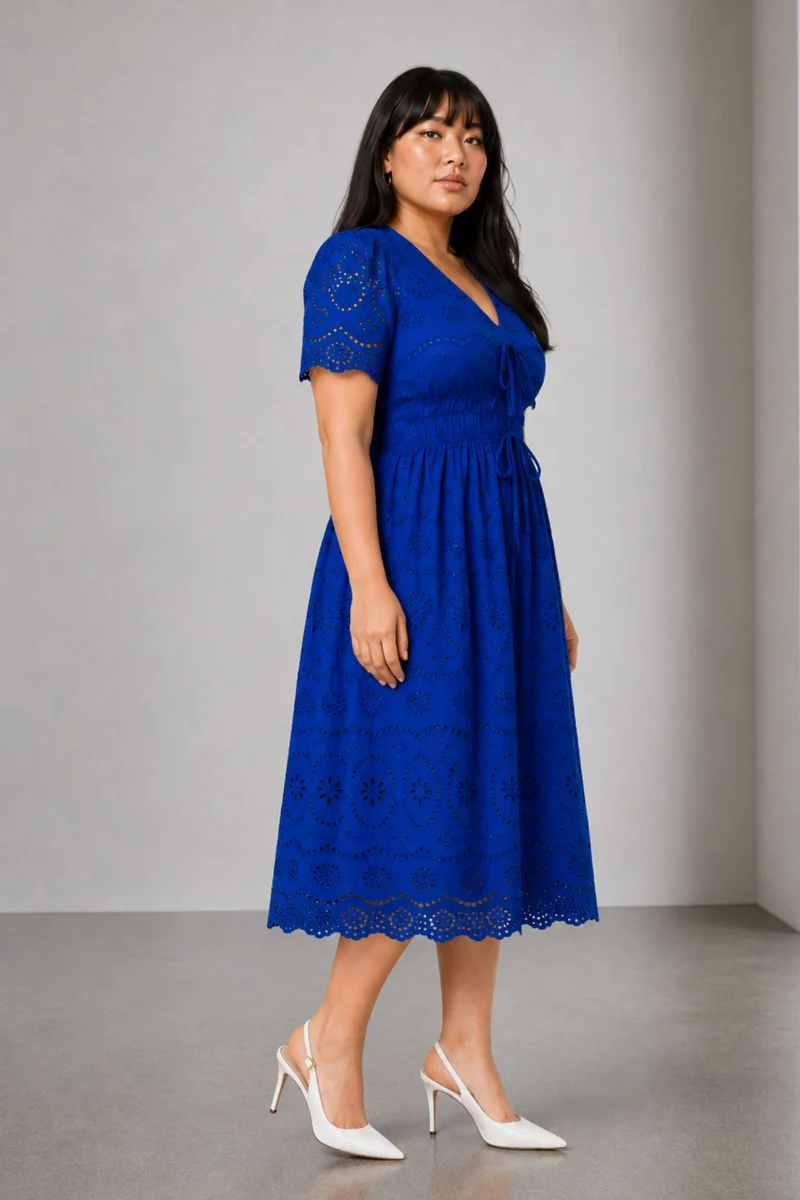 Aurorina|Cotton Schiffli Maxi Dress