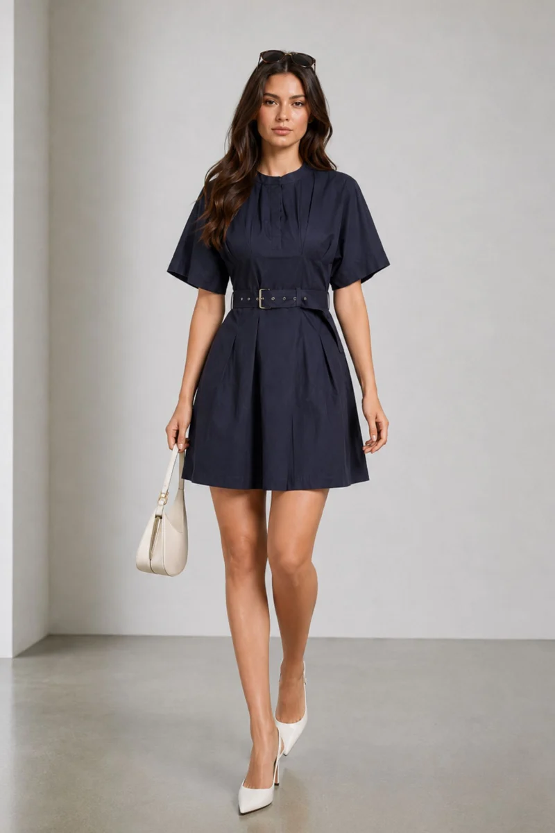 Lagun|Cotton Twill Utility Mini Dress