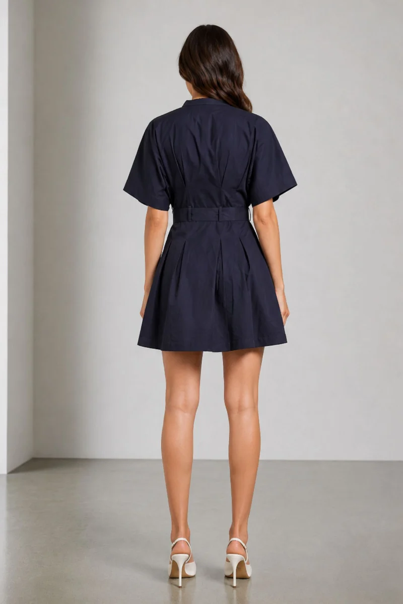 Lagun|Cotton Twill Utility Mini Dress