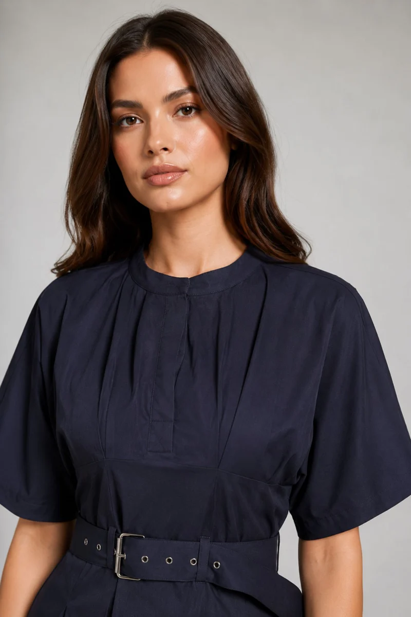 Lagun|Cotton Twill Utility Mini Dress
