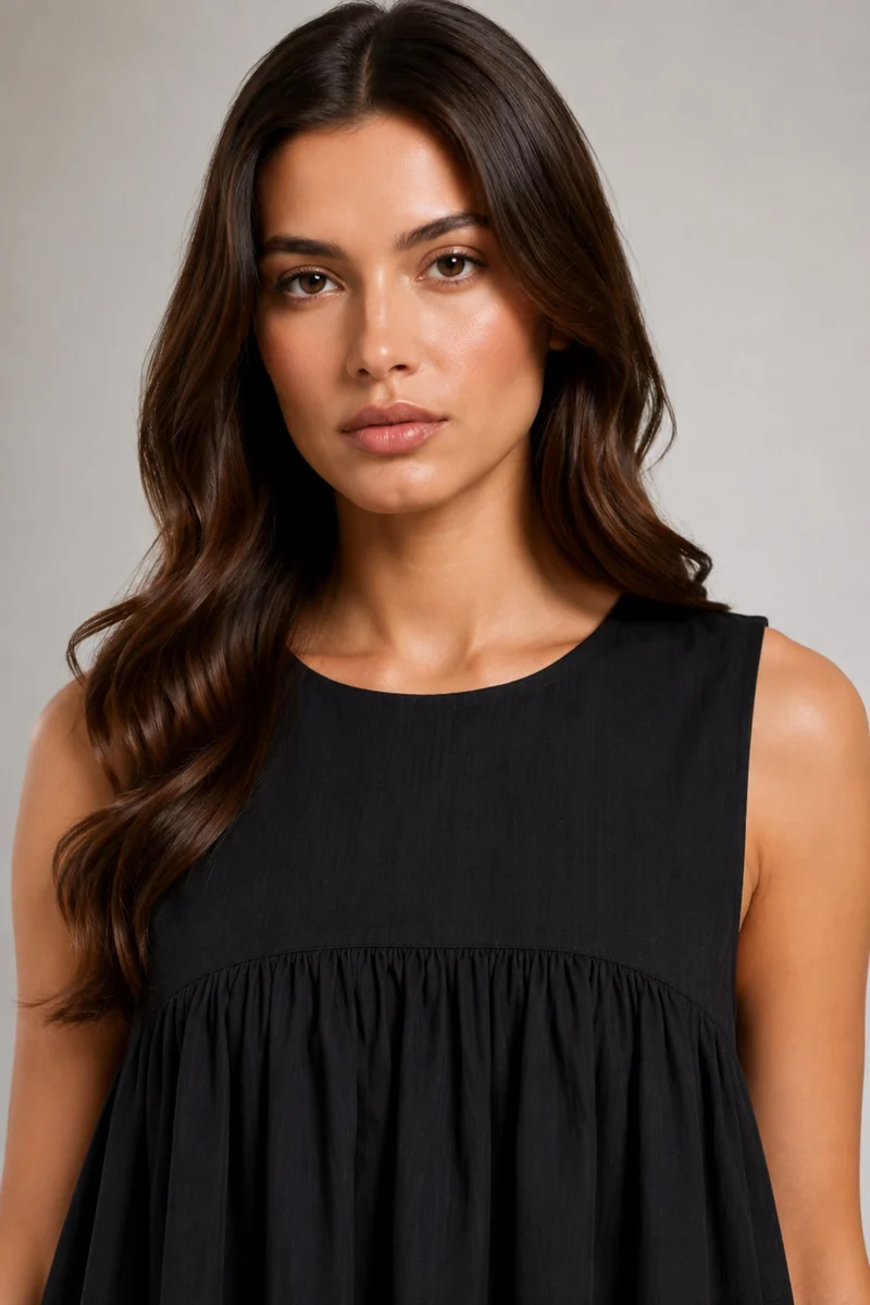 Junim|Cotton Flared Maxi Dress With Pockets