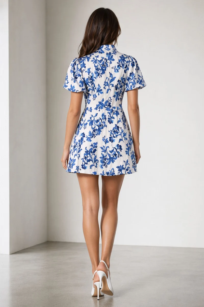 Linua|Cotton Mini Shirt Dress