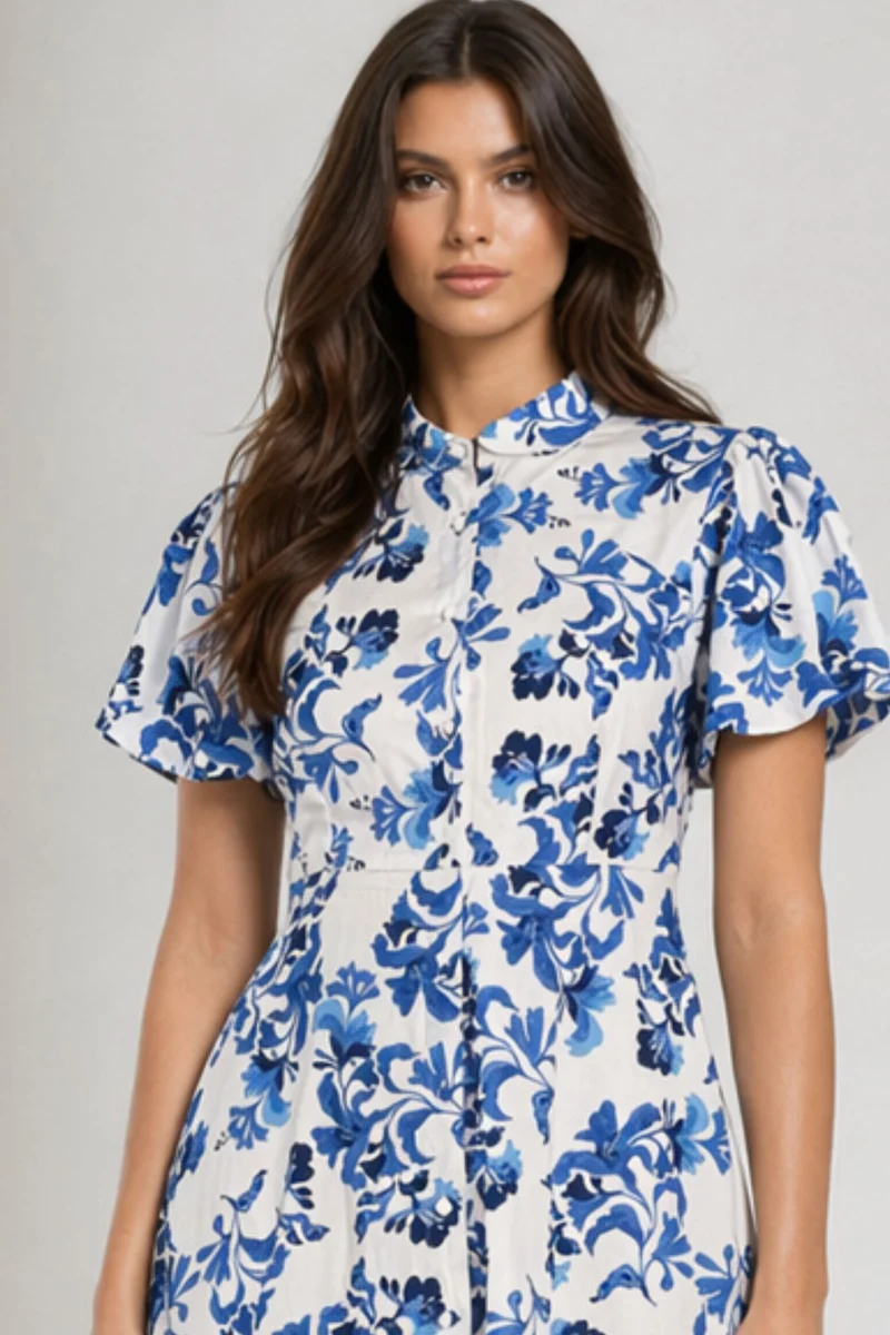 Linua|Cotton Mini Shirt Dress