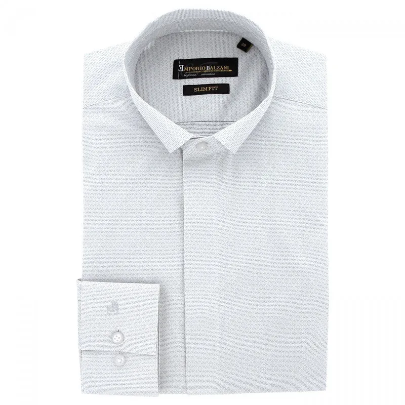 Chemise homme mode col cousu mao à motifs coupe cintrée MILO Emporio balzani