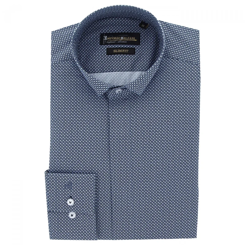 Chemise homme mode col cousu mao à motifs coupe cintrée MILO Emporio balzani
