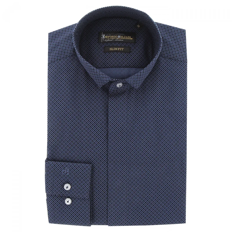 Chemise homme mode col cousu mao à motifs coupe cintrée MILO Emporio balzani