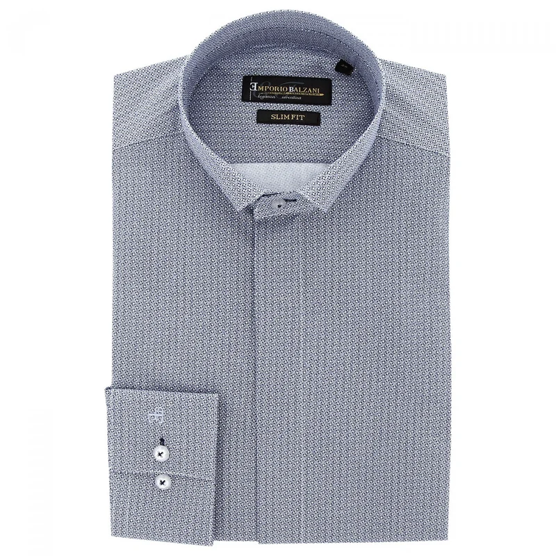 Chemise homme mode col cousu mao à motifs coupe cintrée MILO Emporio balzani