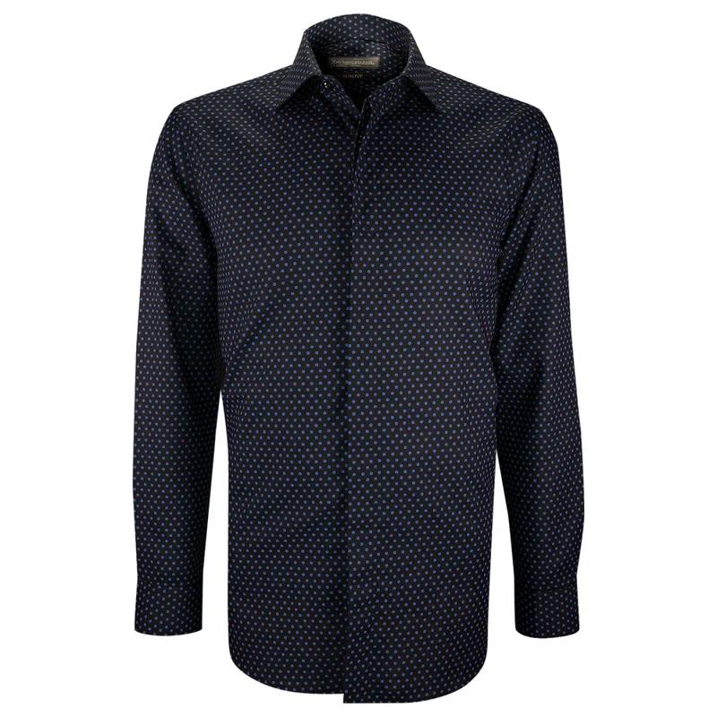 Chemise homme mode gorge cachée à motifs coupe cintrée LUIGI2 Emporio balzani