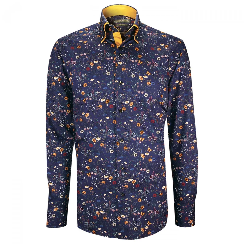 Chemise homme double col à coudières coupe cintrée EROS Emporio balzani