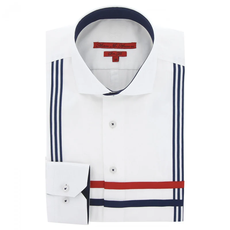 Chemise homme satin de coton coupe cintrée FLAG Andrew Mac Allister