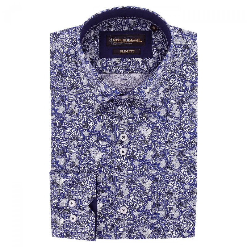 Chemise homme tissu imprimé coupe cintrée CASHMO Emporio balzani