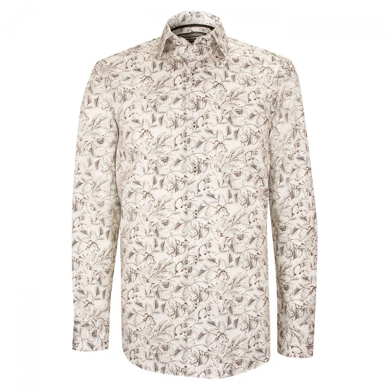 Chemise homme tissu imprimé coupe cintrée FOGLIO Emporio balzani