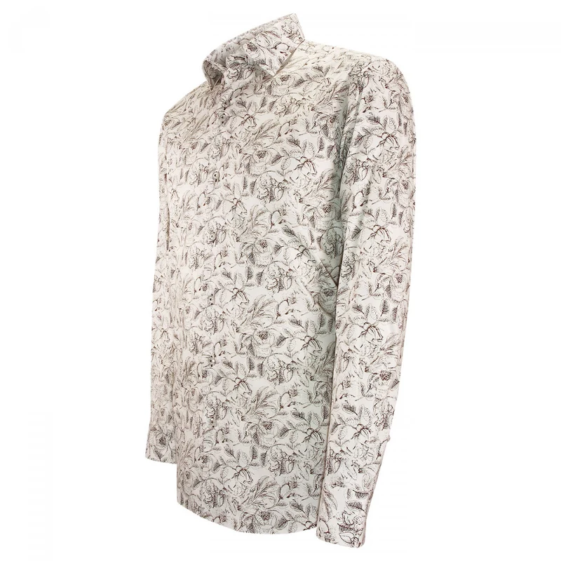 Chemise homme tissu imprimé coupe cintrée FOGLIO Emporio balzani