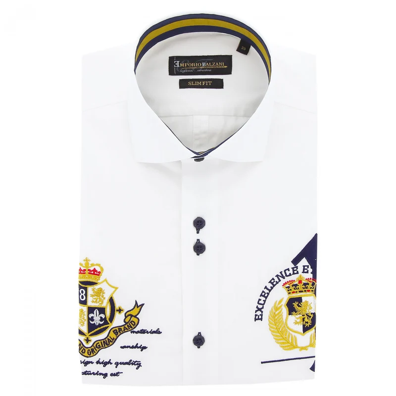 Chemise homme à broderies coupe cintrée UNO Emporio balzani