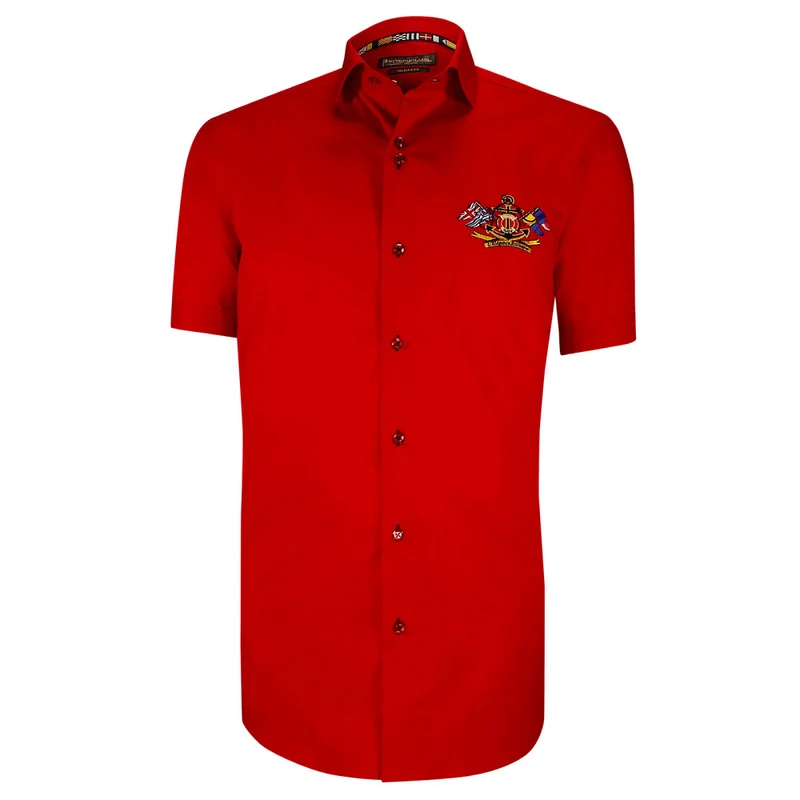 Chemisette homme brodée coupe cintrée EXCLUSIVO Emporio balzani